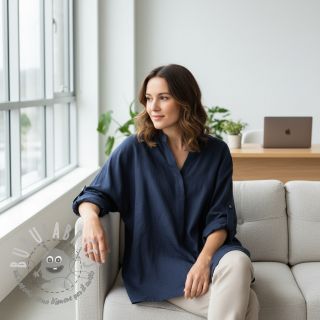 Lino prelavato 170 g navy