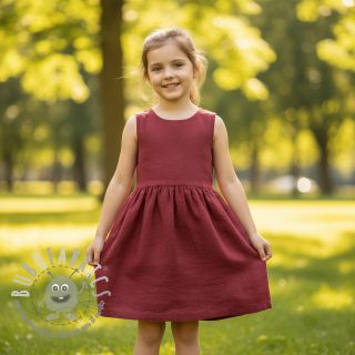 Lino prelavato 170 g wine red