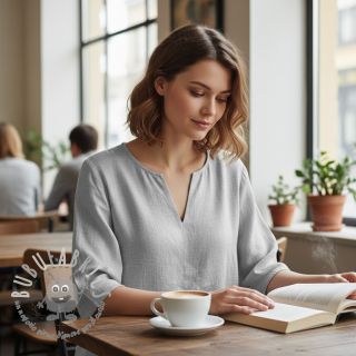 Lino prelavato pale grey