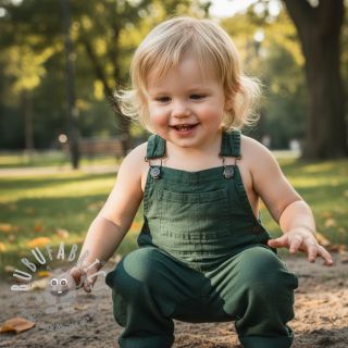 Lino prelavato shady green