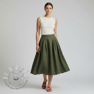 Lino prelavato forest green