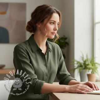 Lino prelavato forest green