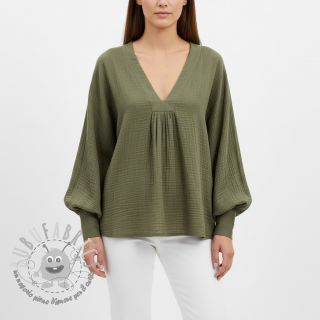 Mussola/Doppia garza dark moss green