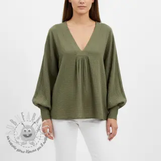 Mussola/Doppia garza dark moss green
