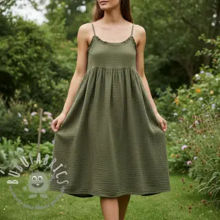 Mussola/Doppia garza dark moss green