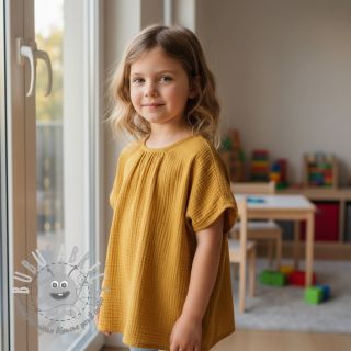 Mussola/Doppia garza dark ochre ORGANIC