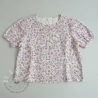 Mussola/Doppia garza Flower Michaela off white digital print