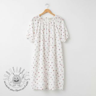 Mussola/Doppia garza Fruits cherry white