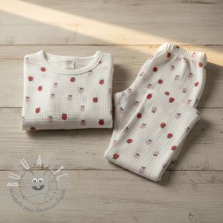 Mussola/Doppia garza Fruits apple white