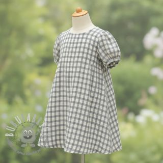 Mussola/Doppia garza LINEN YARN DYED Checks grey natural