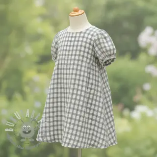 Mussola/Doppia garza LINEN YARN DYED Checks grey natural