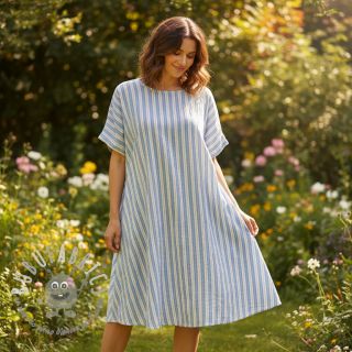 Mussola/Doppia garza YARN DYED Line blue