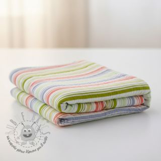 Mussola/Doppia garza Beach Stripe green