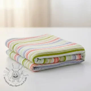Mussola/Doppia garza Beach Stripe green