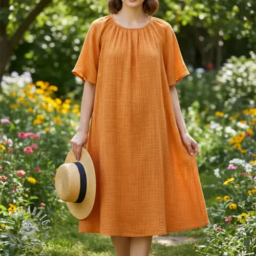 Mussola/Doppia garza Vintage orange