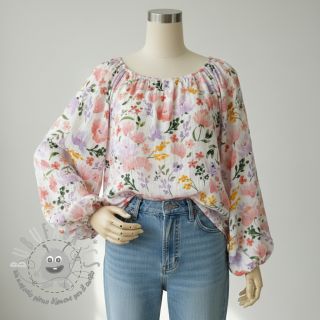 Mussola/Doppia garza Big summer flowers digital print