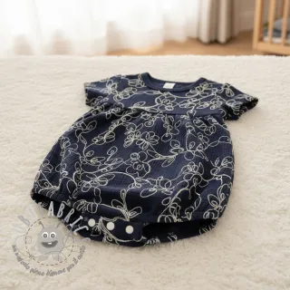 Mussola/Doppia garza EMBROIDERY Climbing flowers navy