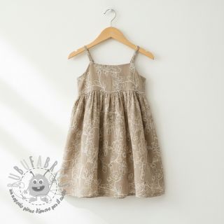 Mussola/Doppia garza EMBROIDERY Climbing flowers beige