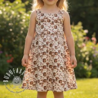 Mussola/Doppia garza Little farm animals design D digital print