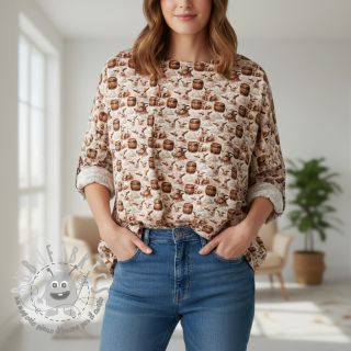 Mussola/Doppia garza Little farm animals design D digital print