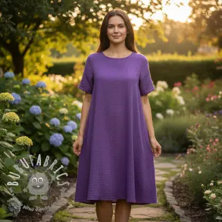 Mussola/Doppia garza violet ORGANIC