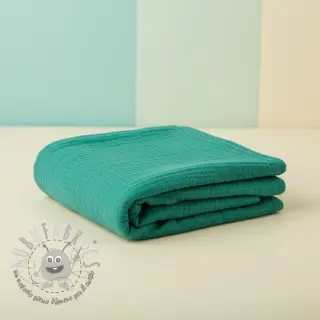 Mussola/Doppia garza dark teal ORGANIC