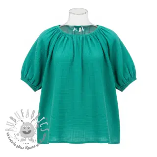 Mussola/Doppia garza dark teal ORGANIC