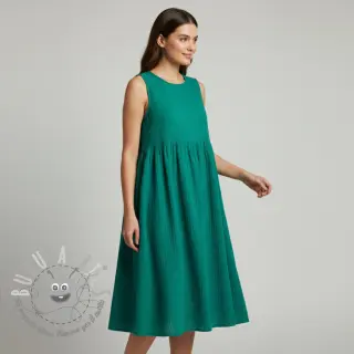 Mussola/Doppia garza dark teal ORGANIC
