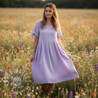 Mussola/Doppia garza bright violet ORGANIC