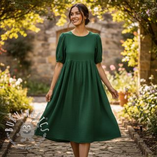 Mussola/Doppia garza dark green ORGANIC