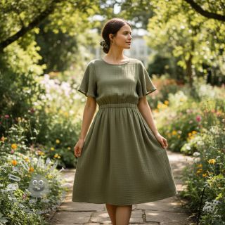 Mussola/Doppia garza moss green ORGANIC