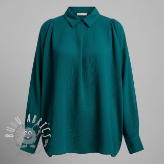 Mussola/Doppia garza petrol ORGANIC