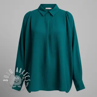 Mussola/Doppia garza petrol ORGANIC