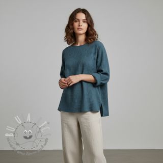 Mussola/Doppia garza indigo ORGANIC