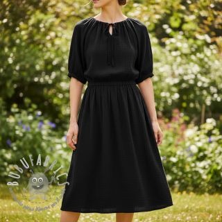 Mussola/Doppia garza black ORGANIC