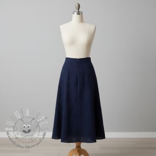 Mussola/Doppia garza EMBROIDERY Flowers navy