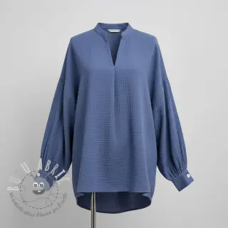 Mussola/Doppia garza midnight blue