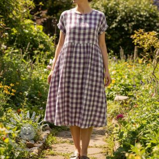 Mussola/Doppia garza Double sided CHECKS MINI grape