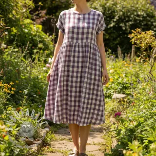 Mussola/Doppia garza Double sided CHECKS MINI grape