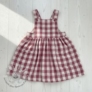 Mussola/Doppia garza Double sided CHECKS MINI rosewood