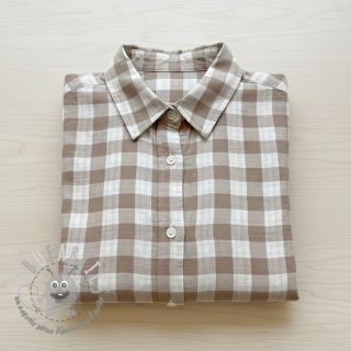 Mussola/Doppia garza Double sided CHECKS MINI sand