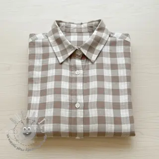 Mussola/Doppia garza Double sided CHECKS MINI sand