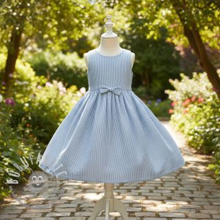 Mussola/Doppia garza YARN DYED Stripes light blue