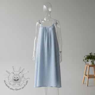 Mussola/Doppia garza YARN DYED Stripes light blue