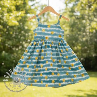 Mussola/Doppia garza Happy faces jeans digital print