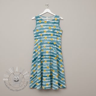 Mussola/Doppia garza Happy faces jeans digital print