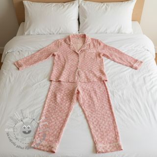 Mussola/Doppia garza JACQUARD Dots pink