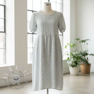 Mussola/Doppia garza JACQUARD Dots light blue