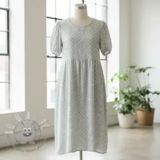 Mussola/Doppia garza JACQUARD Dots light blue