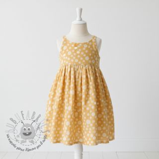 Mussola/Doppia garza JACQUARD Dots dark yellow